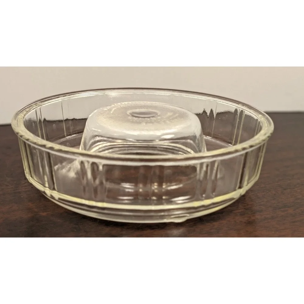 Vintage Glasbake Queen Anne Glass Ring Mold Bundt Jello Pan Art Deco 9 inch